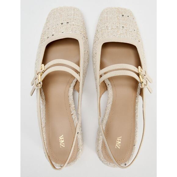 RARE!!! ZARA Tweed Slingbacks NWT - Picture 9 of 9